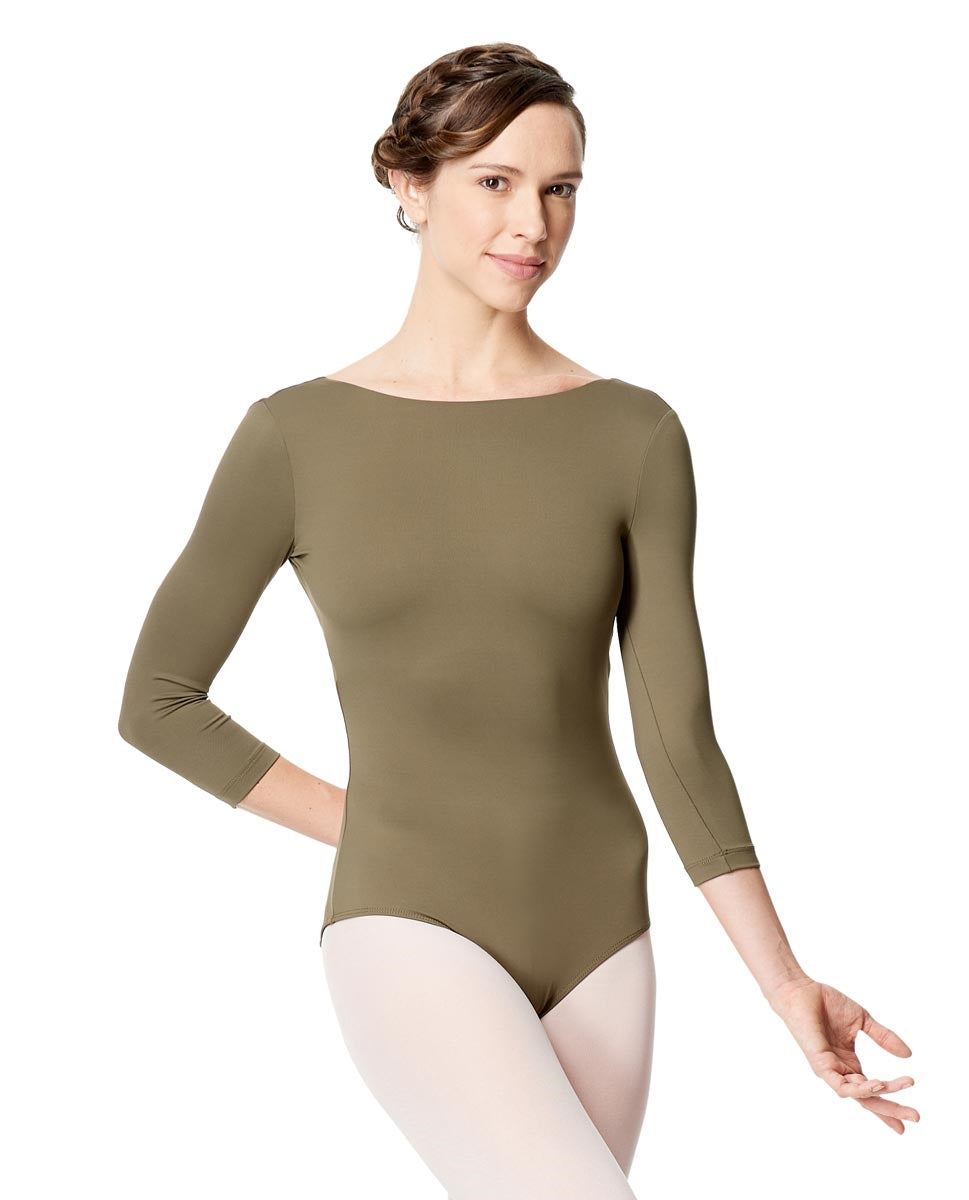 Lulli - Nanette Women Microfiber Full Lining Three Quarter Sleeve Leotard