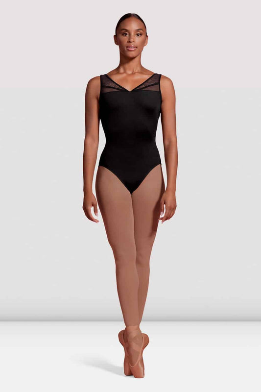 Mirella - V Neck Mesh Tank Leotard