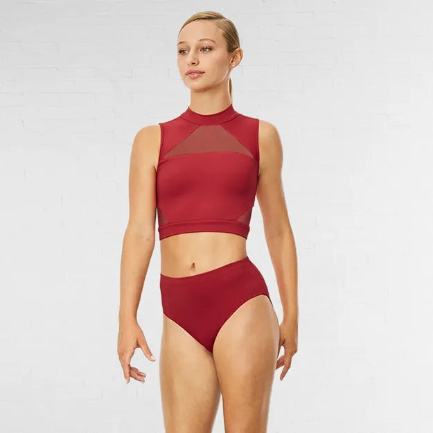 Bloch - Red High Neck Tank Crop Top