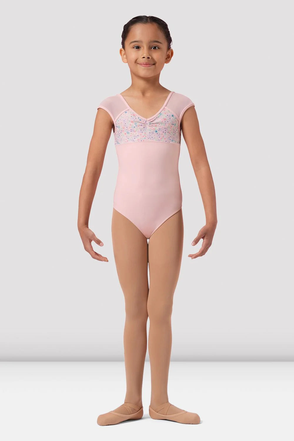 Bloch - Girls Mirella Ditsy Floral Cap Sleeve Leotard